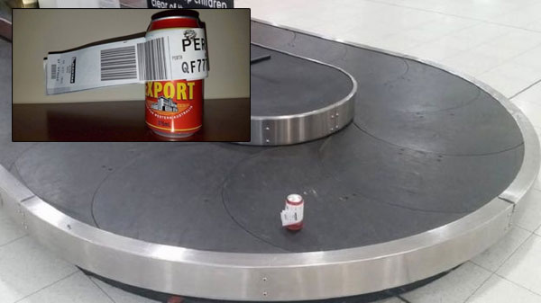 Australian plane passenger checks in can of beer