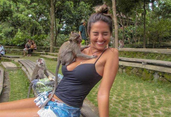 Monkey vs Beautiful girl