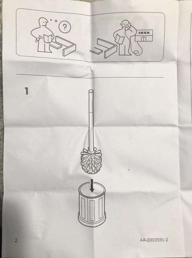 IKEA toilet brush instruction