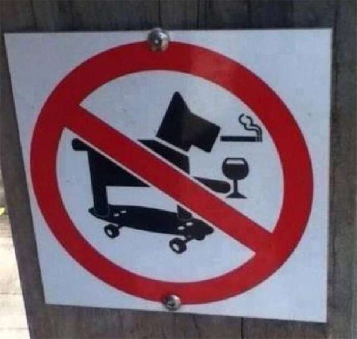 Banned smoking and drinking dog
