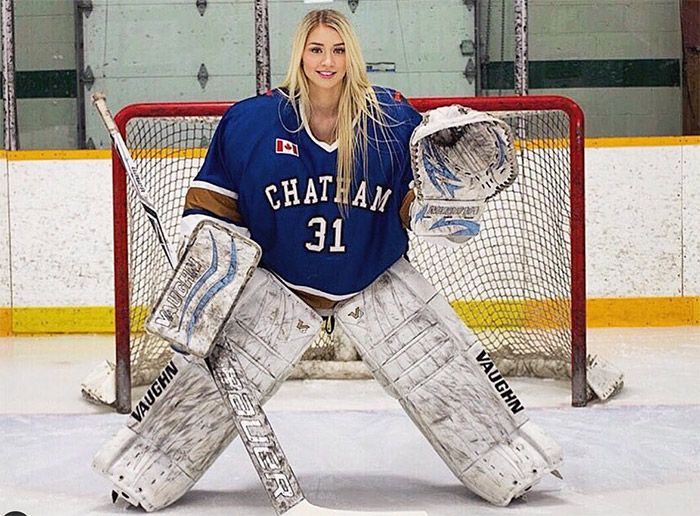 The most beautiful hockey goalie