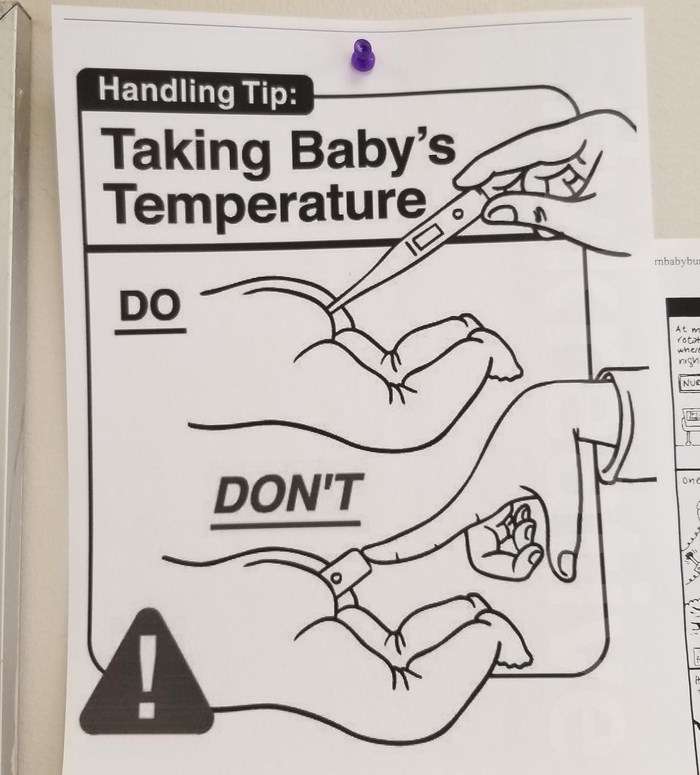 Taking baby's temperature