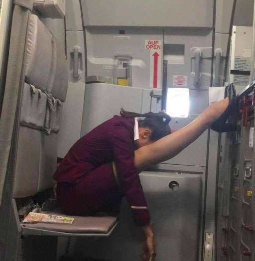 Tough day - stewardess